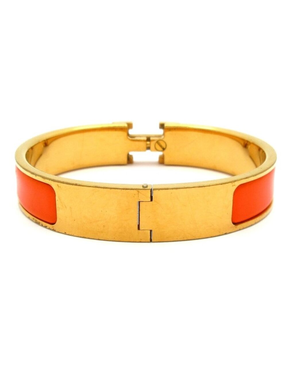 Hermes Bangle Clic H Gold Orange Bracelet - Picture 3 of 4